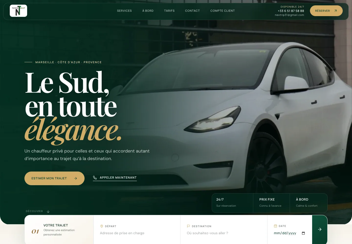 Capture du projet Nextrip VTC